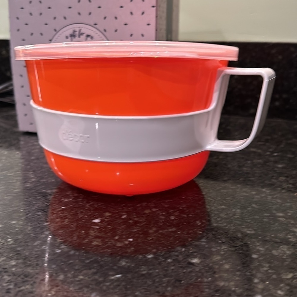 NEW Microwave Bowl 4.85 Cups by Studio Decor Orange Bowl Lid Summer Gift Dorm